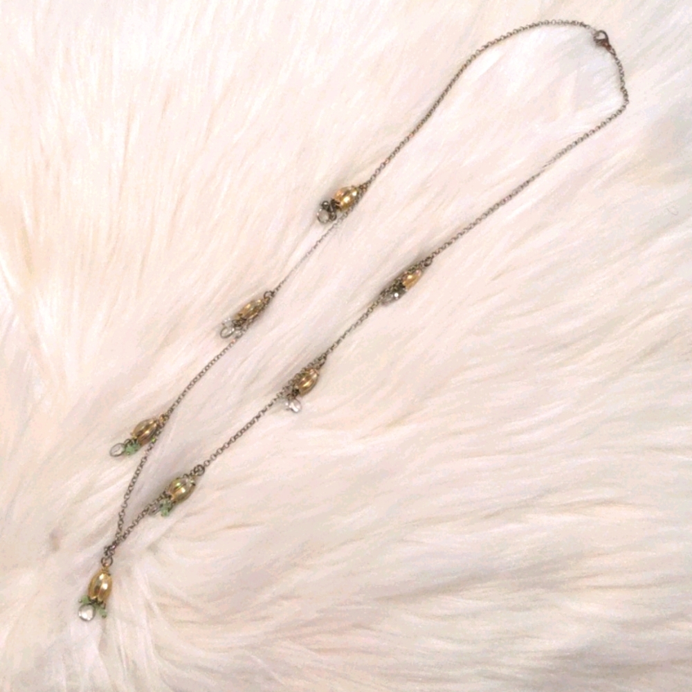 Metal and glass bead necklace